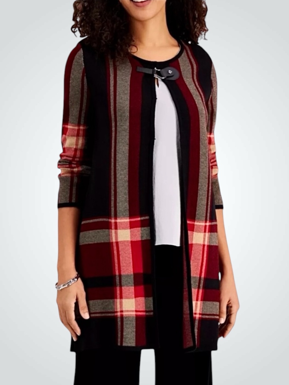 Anne Klein Knit Open Front Cardigan